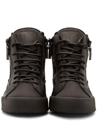 Baskets montantes en cuir noires Giuseppe Zanotti