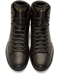 Baskets montantes en cuir noires Saint Laurent