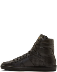 Baskets montantes en cuir noires Saint Laurent