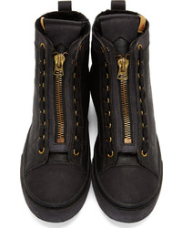 Baskets montantes en cuir noires VISVIM