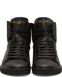 Baskets montantes en cuir noires Saint Laurent