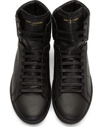 Baskets montantes en cuir noires Saint Laurent