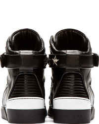 Baskets montantes en cuir noires Givenchy