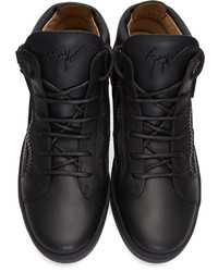 Baskets montantes en cuir noires Giuseppe Zanotti