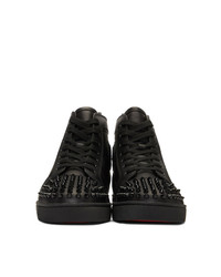 Baskets montantes en cuir noires Christian Louboutin