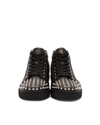 Baskets montantes en cuir noires Christian Louboutin