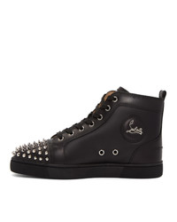 Baskets montantes en cuir noires Christian Louboutin