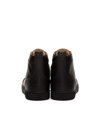 Baskets montantes en cuir noires Christian Louboutin