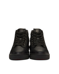 Baskets montantes en cuir noires Christian Louboutin