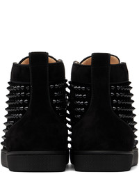 Baskets montantes en cuir noires Christian Louboutin