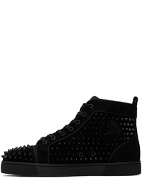 Baskets montantes en cuir noires Christian Louboutin