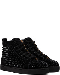 Baskets montantes en cuir noires Christian Louboutin