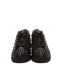 Baskets montantes en cuir noires Christian Louboutin