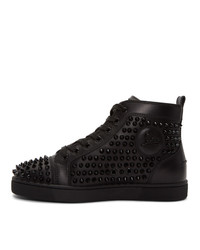 Baskets montantes en cuir noires Christian Louboutin