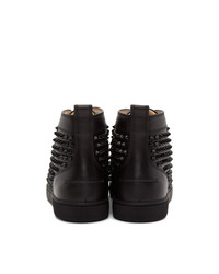 Baskets montantes en cuir noires Christian Louboutin