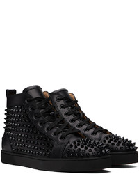 Baskets montantes en cuir noires Christian Louboutin