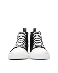 Baskets montantes en cuir noires Moschino