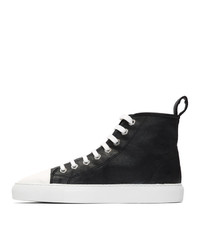 Baskets montantes en cuir noires Moschino