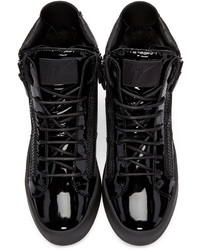 Baskets montantes en cuir noires Giuseppe Zanotti