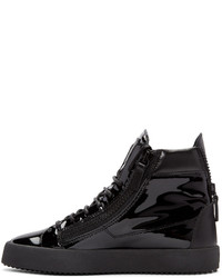 Baskets montantes en cuir noires Giuseppe Zanotti