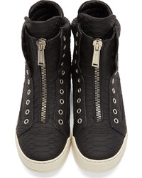 Baskets montantes en cuir noires DSQUARED2