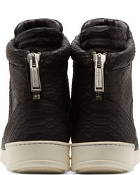 Baskets montantes en cuir noires DSQUARED2