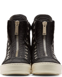 Baskets montantes en cuir noires DSQUARED2