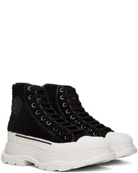 Baskets montantes en cuir noires Alexander McQueen