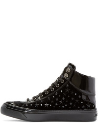 Baskets montantes en cuir noires Jimmy Choo