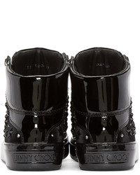 Baskets montantes en cuir noires Jimmy Choo