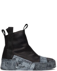 Baskets montantes en cuir noires Boris Bidjan Saberi