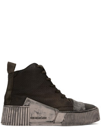 Baskets montantes en cuir noires Boris Bidjan Saberi