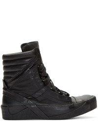 Baskets montantes en cuir noires Boris Bidjan Saberi