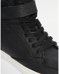 Baskets montantes en cuir noires Asos