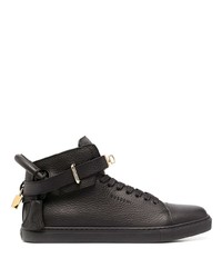 Baskets montantes en cuir noires Buscemi