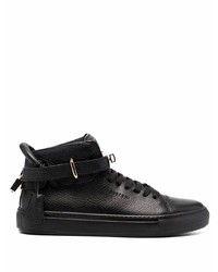 Baskets montantes en cuir noires Buscemi