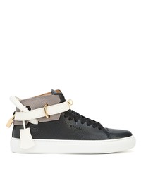 Baskets montantes en cuir noires Buscemi