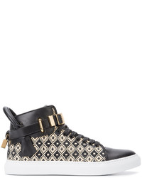 Baskets montantes en cuir noires Buscemi