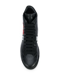 Baskets montantes en cuir noires DSQUARED2