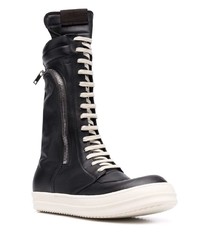 Baskets montantes en cuir noires Rick Owens