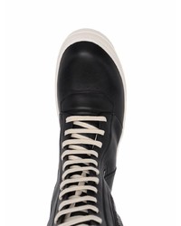 Baskets montantes en cuir noires Rick Owens