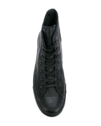 Baskets montantes en cuir noires Converse