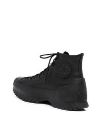 Baskets montantes en cuir noires Converse