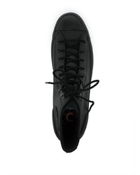 Baskets montantes en cuir noires Converse