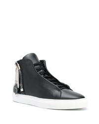 Baskets montantes en cuir noires Moschino