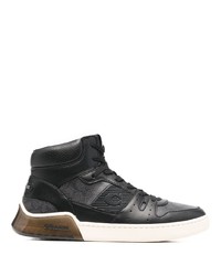 Baskets montantes en cuir noires Coach