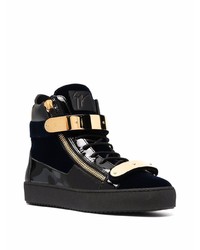 Baskets montantes en cuir noires Giuseppe Zanotti