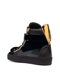 Baskets montantes en cuir noires Giuseppe Zanotti