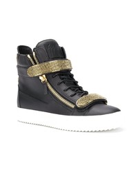 Baskets montantes en cuir noires Giuseppe Zanotti Design