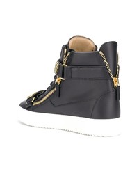 Baskets montantes en cuir noires Giuseppe Zanotti Design